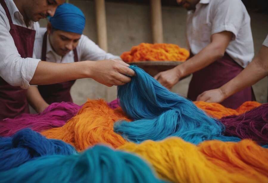 Silk dyeing process